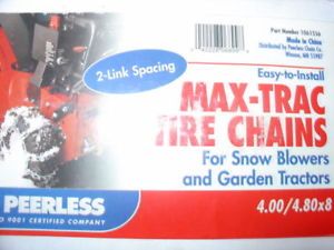 Snowblower Snow Blower Tire Chains 4 00x8 or 4 80x8