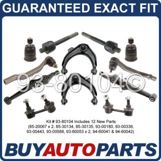 Brand New Front Upper Lower Control Arm Ball Joint Tie Rod End Kit Honda Accord