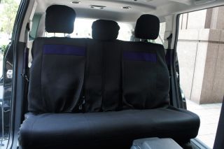 16pc Set Blue Black Pickup Truck Seat Covers Steering Wheel Belt Pad Head Rest