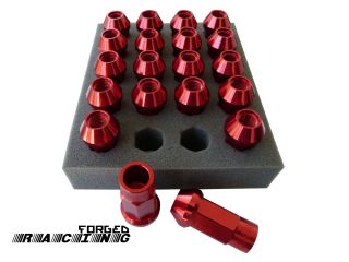 Forged Aluminum Wheel Lug Nuts Red Racing Style M12 x P1 5mm