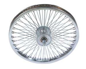 16" 72 Spoke Front Wheel 80g Chrome Lowrider Bicycle