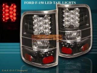 04 08 Ford F150 Black LED Tail Lights 2004 2005 2006 2007 2008