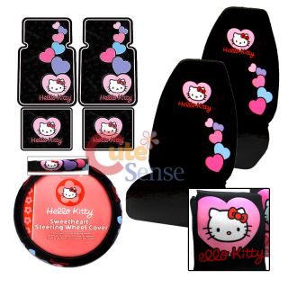 Hello Kitty Car Seat Cover Auto Accessories Set High Back Seat 7pc Pink Lover