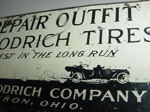 1920s Vintage Goodrich Tires Repair Outfit Old Fit Under Model T Car Seat Tin