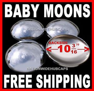 10 3 16" Chrome Baby Moons Moon Hub Caps Wheel Covers
