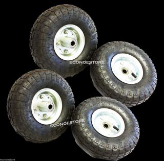 New 10" 300 lb Lot of 4 Wheels Industrial Tires Dolly Tire Wheel Air Tire HD