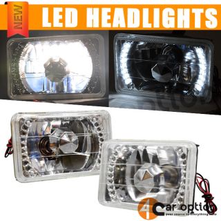 Ford Dodge 6x4 Clear SEALED Beam LED Headlights Headlamps Pair H4 Conversion
