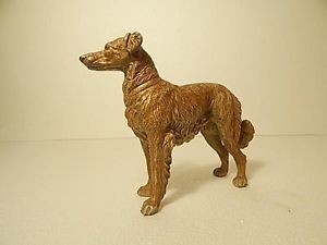Vintage Hubley Borzoi Wolfhound Cast Iron Dog Doorstop Statue Amazing Paint