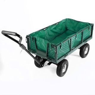 Garden Trolley Heavy Duty Utility Cart Wagon Pull Along Wheel Barrow Cart Dump