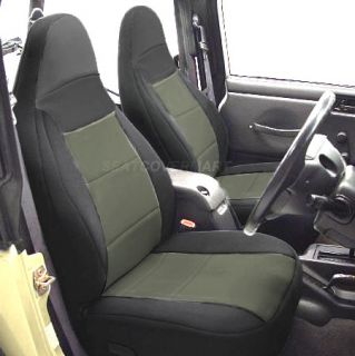 Jeep Wrangler 1997 02 Neoprene Front Set Car Seat Cover Custom Fit Charcoal TJ12