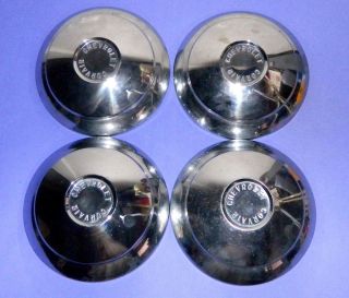 Lot of Four Original Chevrolet Corvair Baby Moon or Dog Dish Style Hub Caps
