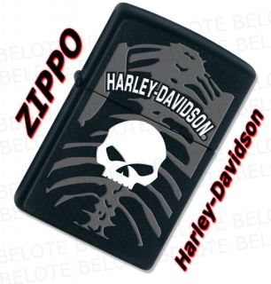 Zippo Harley Davidson Skull Black Matte Lighter 28085