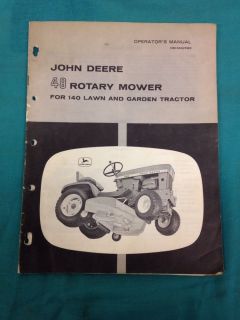 Vintage John Deere 48 Rotary Mower for 140 Lawn Garden Tractors Manual