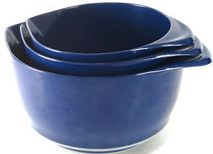 Vintage Rosti Dark Blue Nested Melamine Mixing Bowls Set of 3