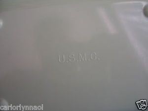 Vintage USMC Marine Corp Oblong Plate Melamine Green Mess Hall Kit Dinner Dish