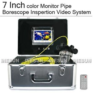 20M Drain Pipe Sewer Inspection Video Camera System Kit Remote Control 7" LCD