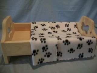Handmade in USA Wood Pet Bed Fleece Blanket for Small Miniature Toy Dog Beds