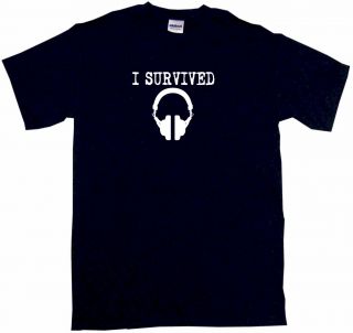 I Survived Headphones Silhouette Mens Tee Shirt Pick Size Color Small 6XL