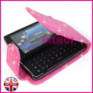 Pink Leather Flip Pouch Cover Case for Sony Ericsson Xperia Mini Pro SK17i