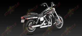 91 13 Harley Davidson Dyna Vance Hines Twin Slash 3" Slip on Exhaust Mufflers