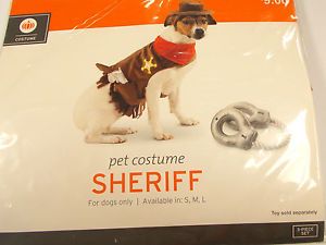 Sheriff Cowboy Hat Vest Dog Pet Costume s 5 15lbs 10 14"