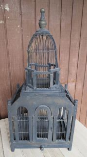 Vintage Victorian Style Wood Metal Bird Cage House Shabby Chic