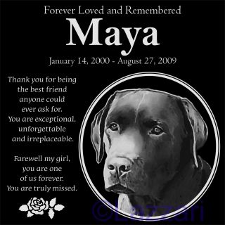 Personalized Chocolate Labrador Retriever Dog Lab Pet Memorial 12" Grave Marker