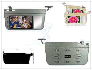 7 inch Sun Visor TFT LCD Monitor 360 Degree Swiveling Vehicle Car Screen Grey