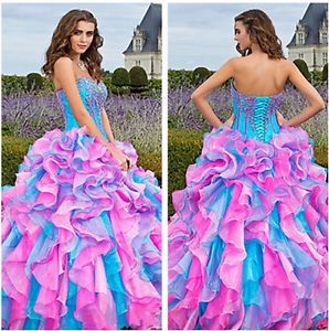 New 2013 Organza Pageant Prom Dress Ball Gown Quinceanera Dresses Wedding Gown