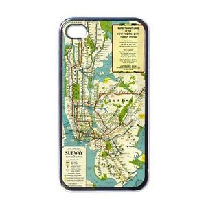 New Vintage NYC Subway Map New York City Apple iPhone 4 4S Hard Case Cover