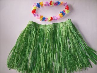 2 Green Hawaiian Pet Large Dog Costume Hula Skirt Leis Suit Clothes Animal Dress