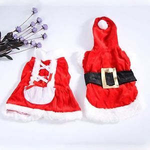 Pet Puppy Dog Christmas Clothes Santa Claus Costume Outwear Coat Apparel Hoodie