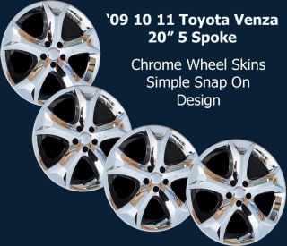 '09 10 11 Toyota Venza 20" 5 Spoke Chrome Wheel Skins New Set 4 Imp 333X by CCI