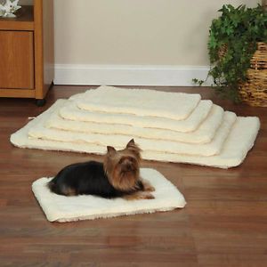 Slumber Pet Double Sided Fluffy Sherpa Dog Pet Cat Crate Mat Bed White Ivory