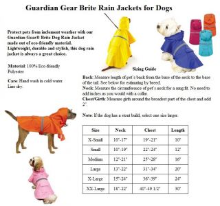 Dog Rain Jacket Slicker Coat Waterproof Reflective Strip Puppy Pet Rain Apparel