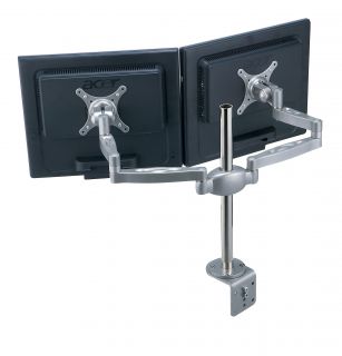 Aluminum LCD Screen Duel Monitor Desk Table Mount for 2 Monitors