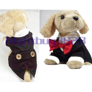 X Small Dog Tuxedo Chihuahua Toy Teacup Yorkie Tux Costume Clothes Pet Apparels