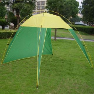 Pop Up Folding Beach Camping Beach Shelter Tent Sun Shade Outdoor Green Yellow