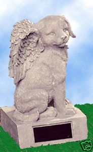 Dog Pet Angel Headstone Memorial Statue Personalized