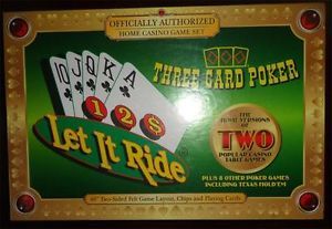Let It Ride Three Card Poker 10 Casino Card Games 48" Felt Layout Chips