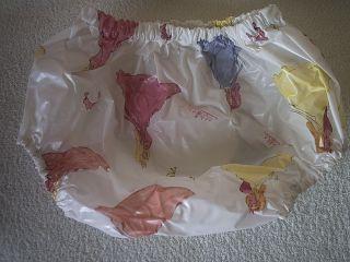 Adult Baby Unisex Princess Print Noisy Plastic PVC Diaper Nappy Pants Large