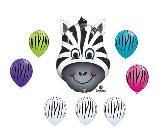 Zany Zebra Latex Stripe Safari Jungle Animal Birthday Party Baby Shower Balloon
