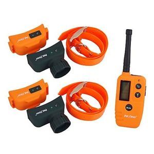 Waterproof LCD Remote Pet Dog Hunter Training and Beeper Collar Two Receiver
