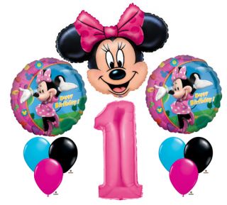 Minnie Mouse 1 1st First Happy Birthday Balloon Party Set Mylar Latex Disney