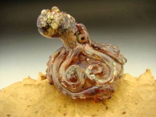 Octopus Art Glass Paperweight Sculpture Aquarium Figurine Ocean Sea Boro VGW KT