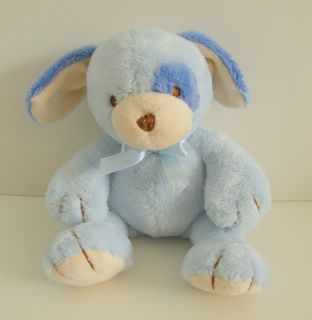 Blue Puppy Dog Rattle Plush Lovey Prestige Baby Spot