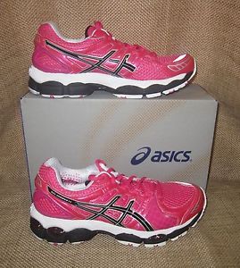 Asics Womens Gel Nimbus 14 Shoes T291N 3590 Neon Pink Black White Size 6 5