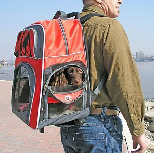 Sherpa Sport Pet Dog Cat Backpack Carrier on Wheels Bag Red