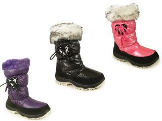 New Kids Fur Warm Winter Rain Childrens Snow Boots Childs Moon Boots Sizes 13 5