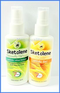 2 x 40 CC Sketolene Anti Mosquito Insects Repellent Spray Effective 7 HR